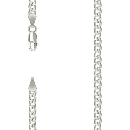925 Silver Solid Super Flat Cuban Chain 3.7mm