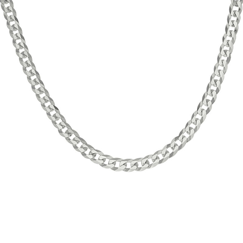 925 Silver Solid Super Flat Cuban Chain 3.7mm