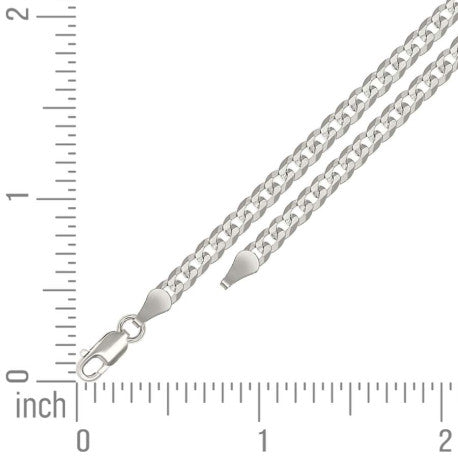 925 Silver Solid Super Flat Cuban Chain 3.7mm