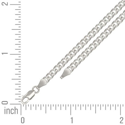 925 Silver Solid Super Flat Cuban Chain 3.7mm
