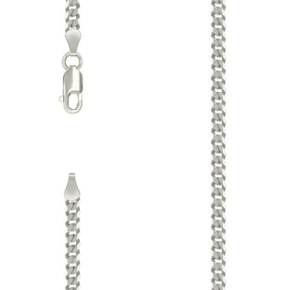 925 Silver Solid Super Flat Cuban Chain 3mm