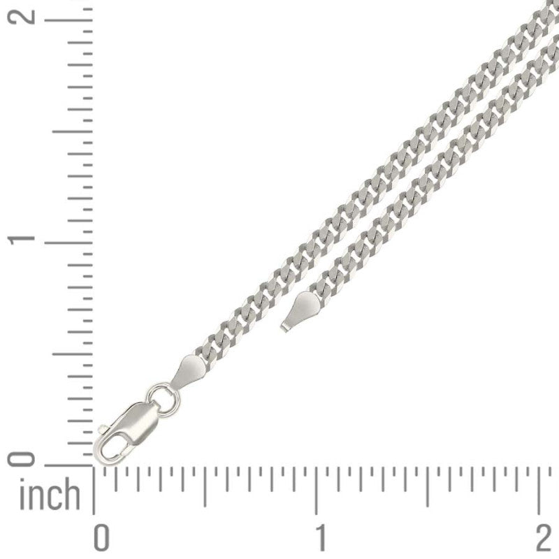 925 Silver Solid Super Flat Cuban Chain 3mm