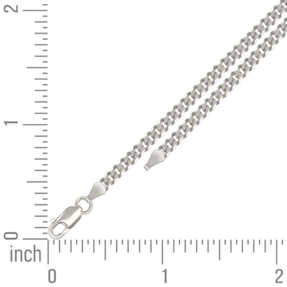 925 Silver Solid Super Flat Cuban Chain 3mm