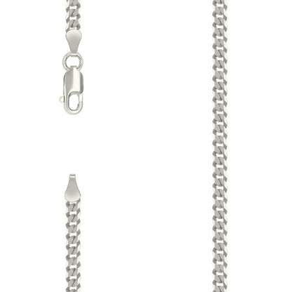 925 Silver Solid Super Flat Cuban Chain 3mm