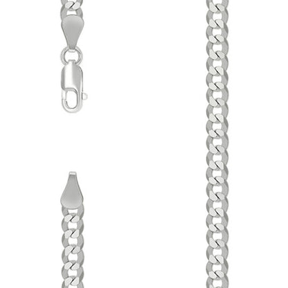925 Silver Solid Super Flat Cuban Chain 5.2mm