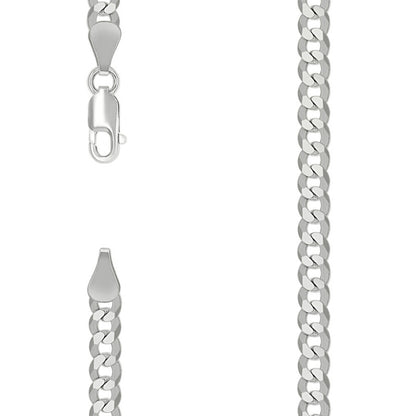 925 Silver Solid Super Flat Cuban Chain 5.2mm