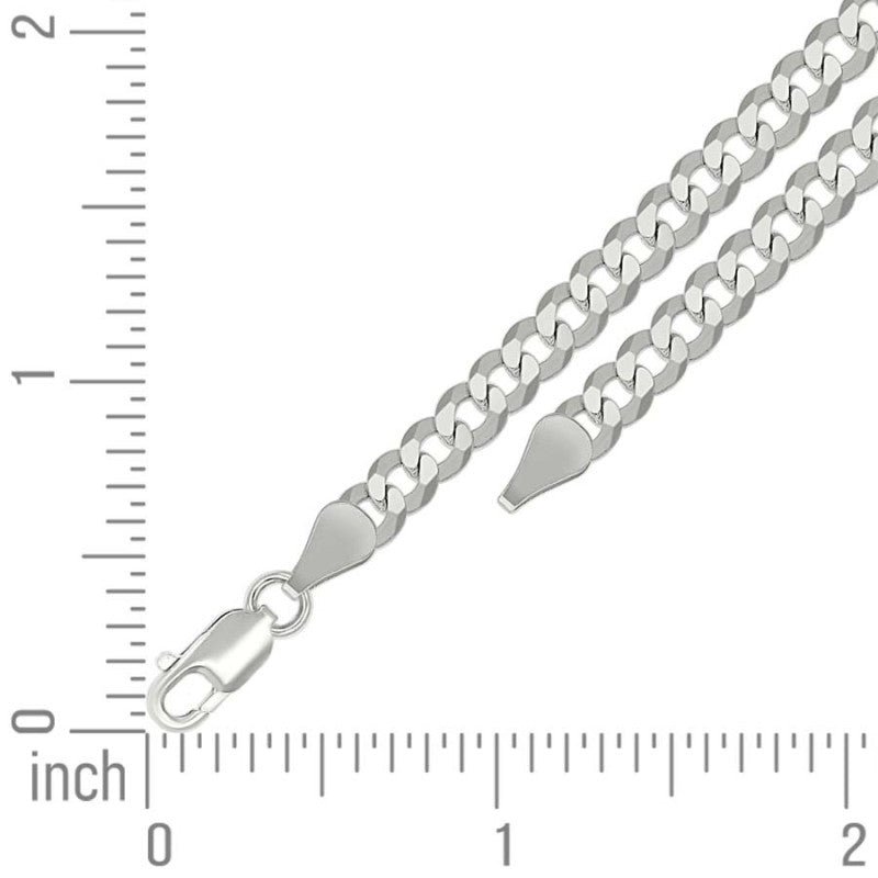 925 Silver Solid Super Flat Cuban Chain 5.2mm