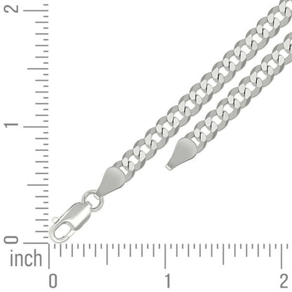 925 Silver Solid Super Flat Cuban Chain 5.2mm