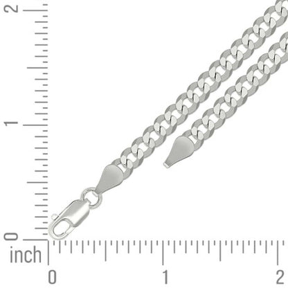 925 Silver Solid Super Flat Cuban Chain 5.2mm