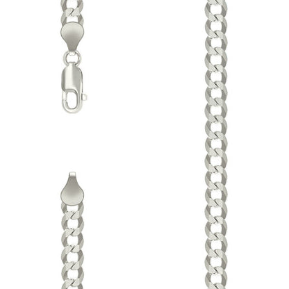 925 Silver Solid Super Flat Cuban Chain 6mm