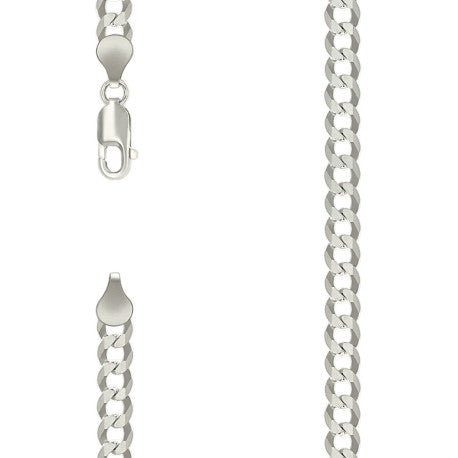 925 Silver Solid Super Flat Cuban Chain 6mm