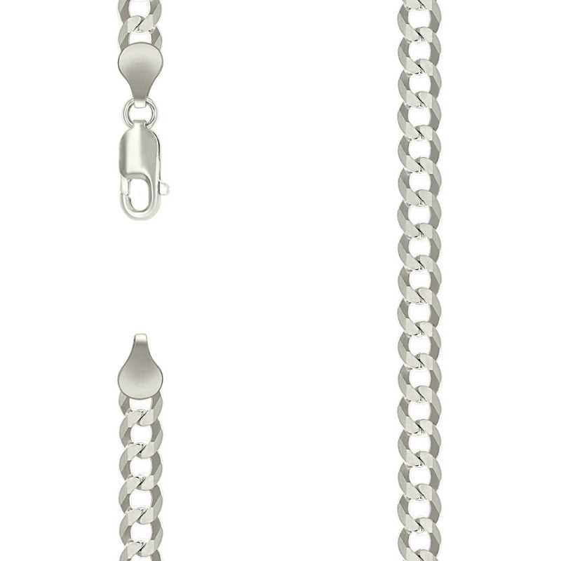 925 Silver Solid Super Flat Cuban Chain 6mm