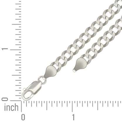 925 Silver Solid Super Flat Cuban Chain 6mm