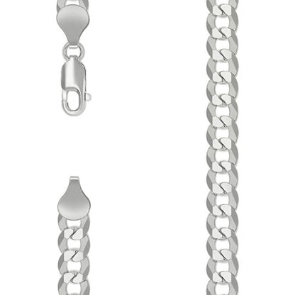 925 Silver Solid Super Flat Cuban Chain 7.2mm