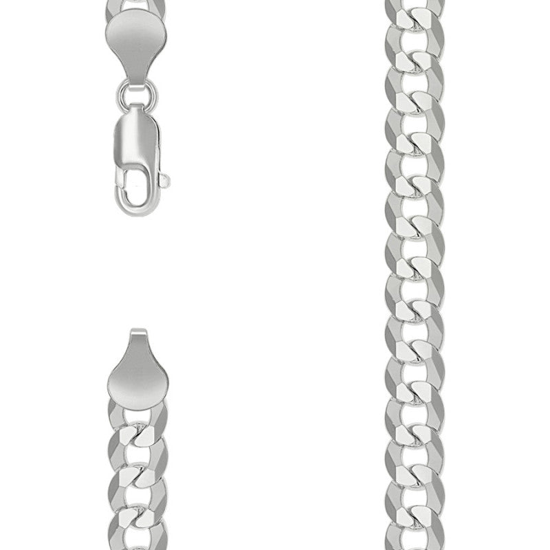 925 Silver Solid Super Flat Cuban Chain 7.2mm