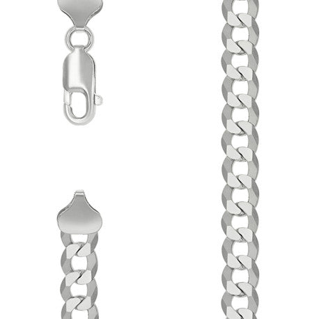 925 Silver Solid Super Flat Cuban Chain 7.8mm