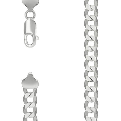 925 Silver Solid Super Flat Cuban Chain 7.8mm
