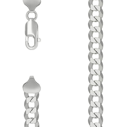 925 Silver Solid Super Flat Cuban Chain 7.8mm