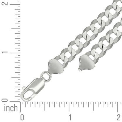 925 Silver Solid Super Flat Cuban Chain 7.8mm