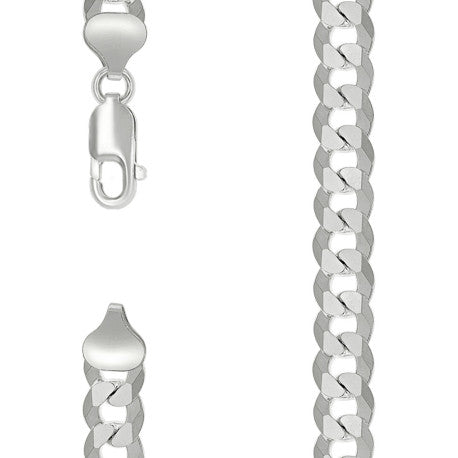 925 Silver Solid Super Flat Cuban Chain 8.6mm