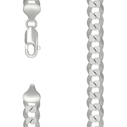 925 Silver Solid Super Flat Cuban Chain 8.6mm