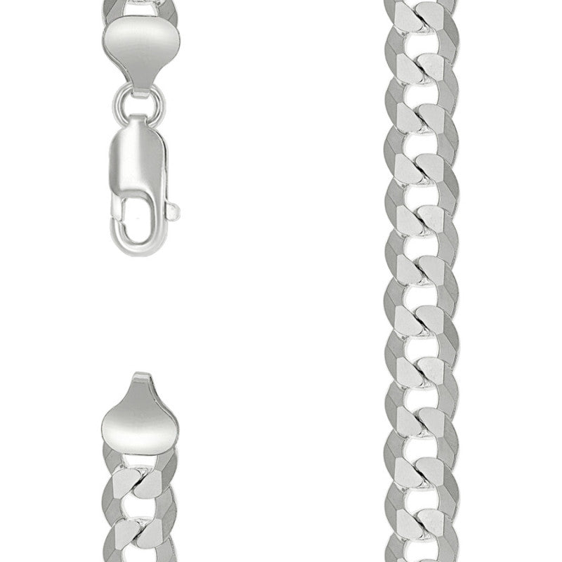 925 Silver Solid Super Flat Cuban Chain 8.6mm