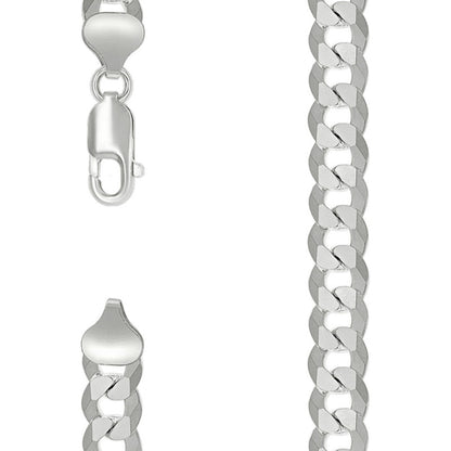 925 Silver Solid Super Flat Cuban Chain 8.6mm