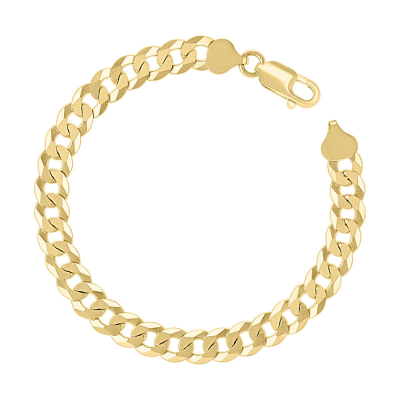 925 Silver Solid Super Flat Cuban Chain 7.4mm