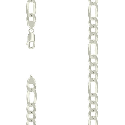 925 Silver Super Flat Figaro Chain 10mm