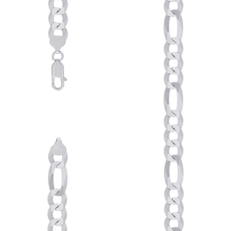 925 Silver Super Flat Figaro Chain 10mm