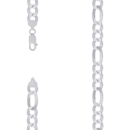 925 Silver Super Flat Figaro Chain 10mm