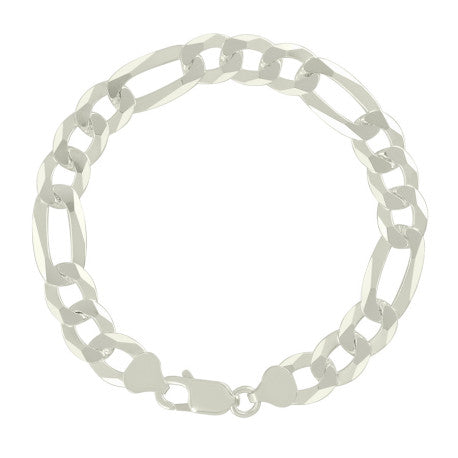 925 Silver Super Flat Figaro Chain 10mm