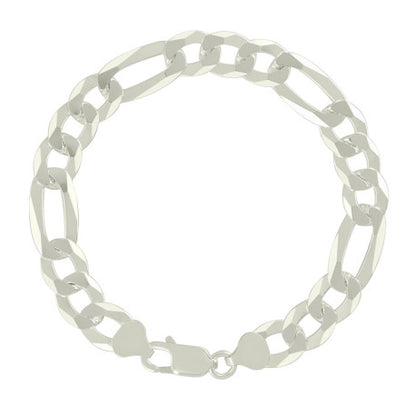 925 Silver Super Flat Figaro Chain 10mm