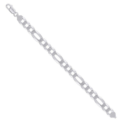 925 Silver Super Flat Figaro Chain 10mm
