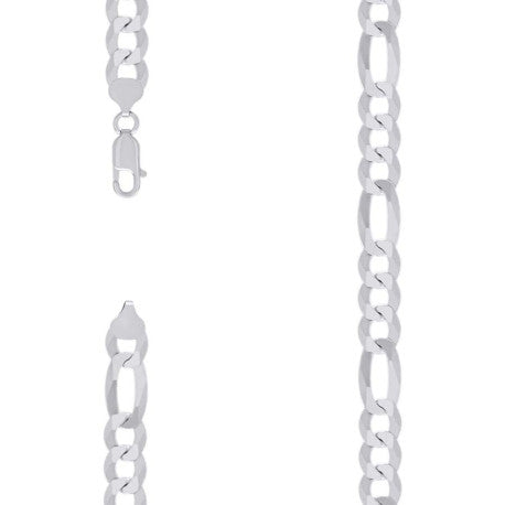 925 Silver Super Flat Figaro Chain 10mm