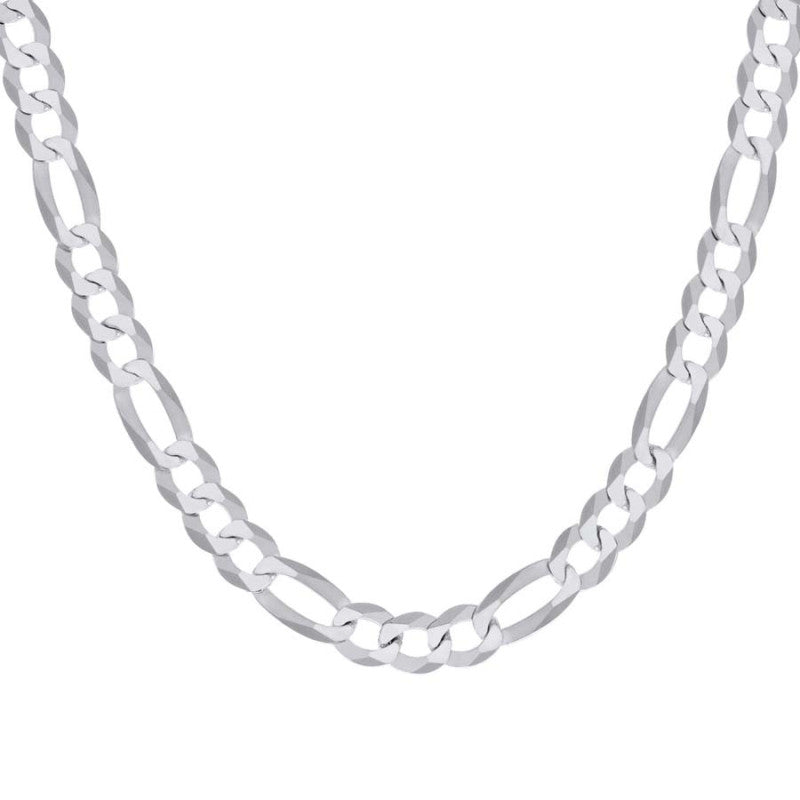 925 Silver Super Flat Figaro Chain 10mm