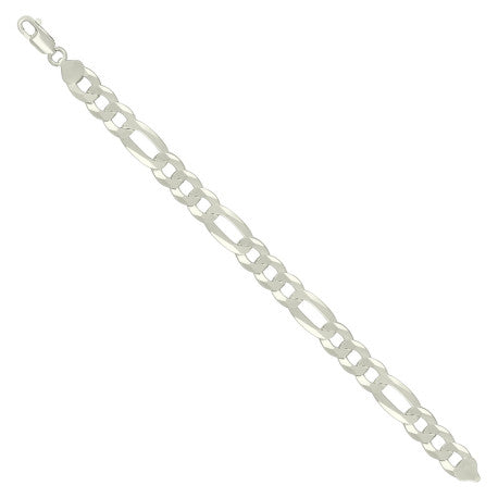 925 Silver Super Flat Figaro Chain 10mm