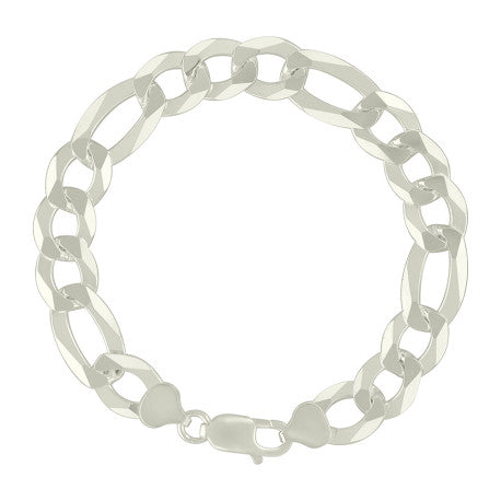 925 Silver Super Flat Figaro Chain 11mm
