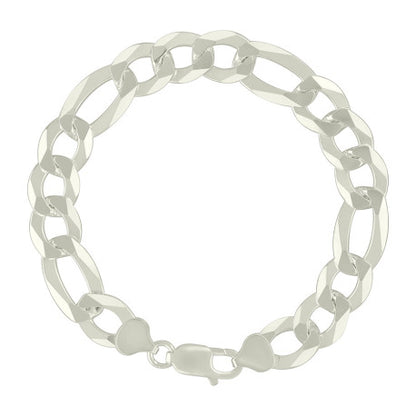 925 Silver Super Flat Figaro Chain 11mm