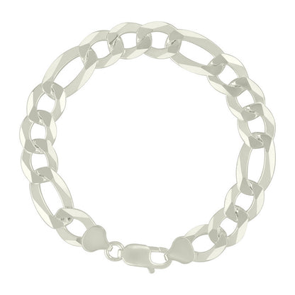925 Silver Super Flat Figaro Chain 11mm
