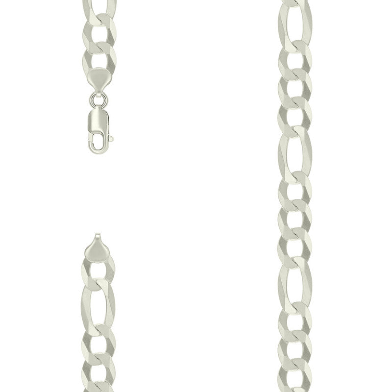 925 Silver Super Flat Figaro Chain 11mm