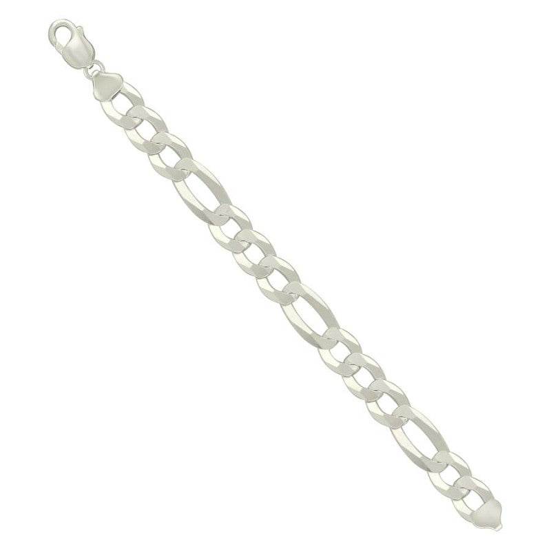 925 Silver Super Flat Figaro Chain 12mm