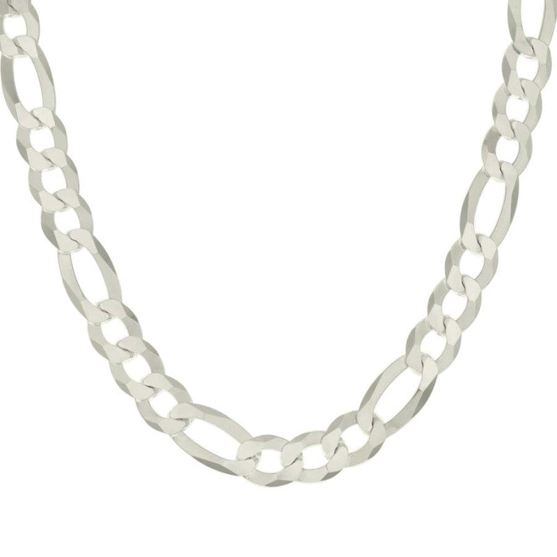 925 Silver Super Flat Figaro Chain 12mm