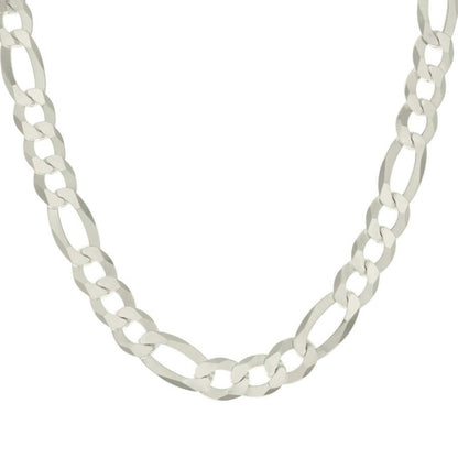 925 Silver Super Flat Figaro Chain 12mm