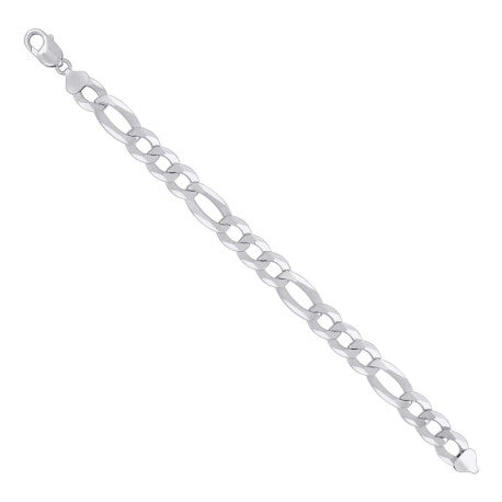 925 Silver Super Flat Figaro Chain 12mm