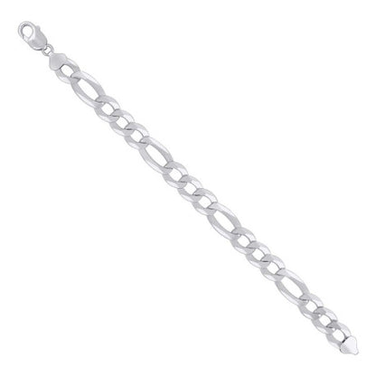 925 Silver Super Flat Figaro Chain 12mm