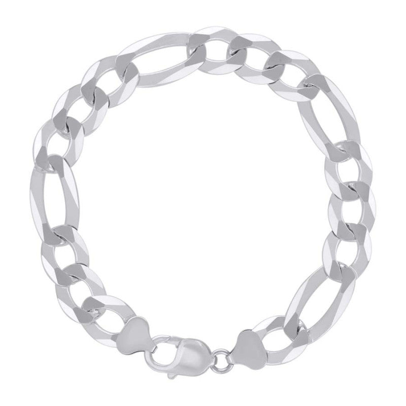 925 Silver Super Flat Figaro Chain 12mm
