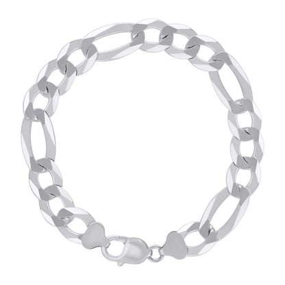 925 Silver Super Flat Figaro Chain 12mm