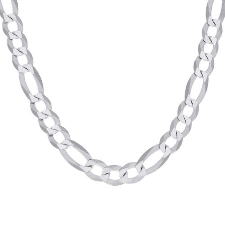 925 Silver Super Flat Figaro Chain 12mm