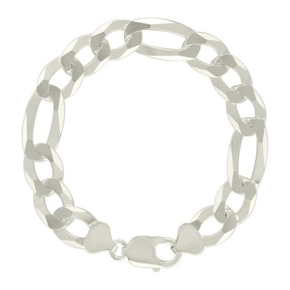 925 Silver Super Flat Figaro Chain 12mm